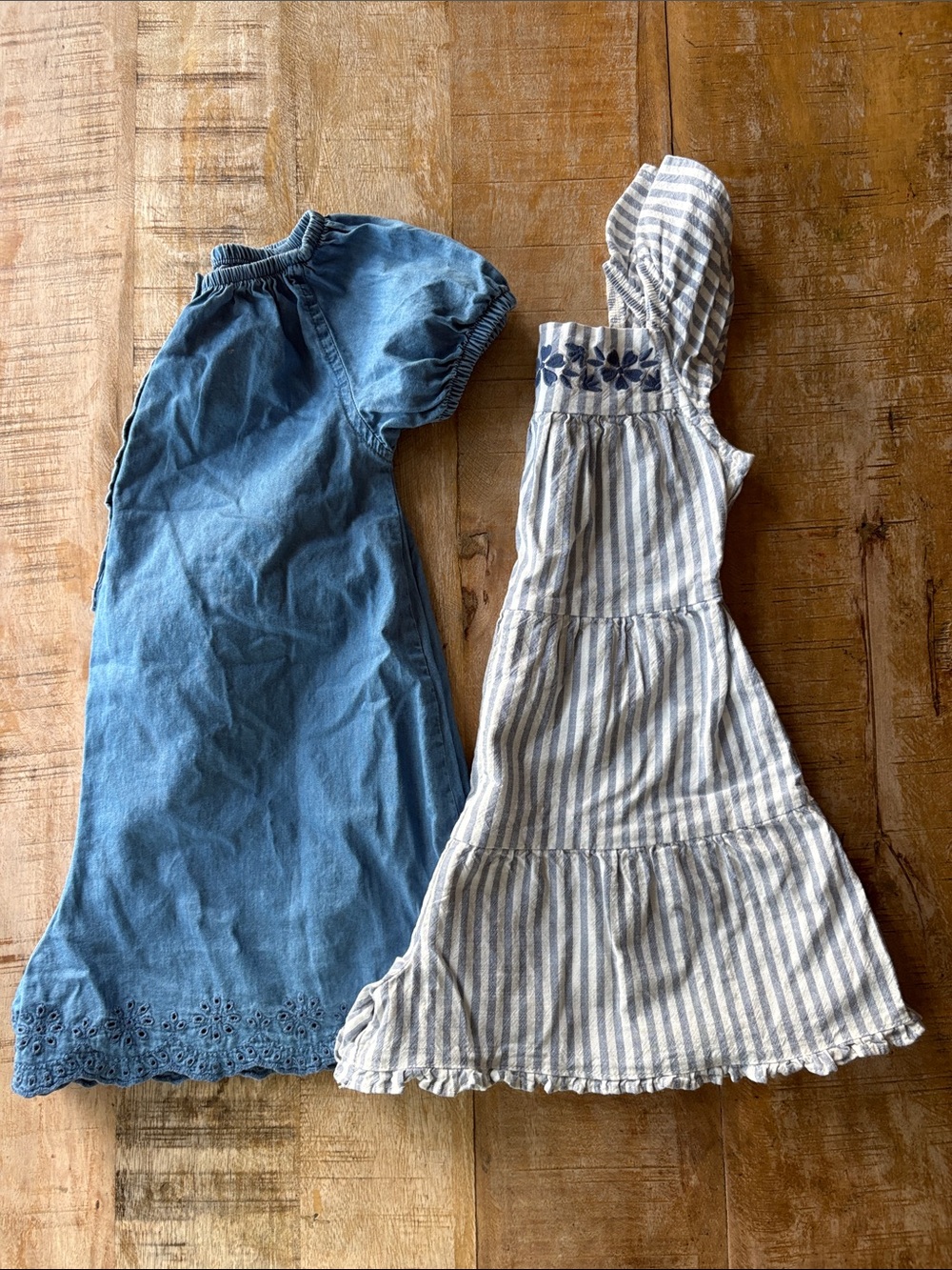 Carter’s Chambray & Striped Romper Set for Girls 5t